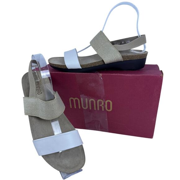 Munro Pisces Sandals Slingback Women's 11M Neutral Strappy Open Toe Cork Bed - Picture 1 of 12